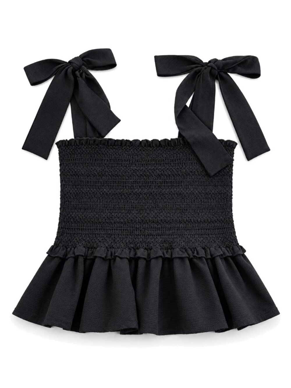 Buddy Love Black Ruffle Peplum Tank, Size S